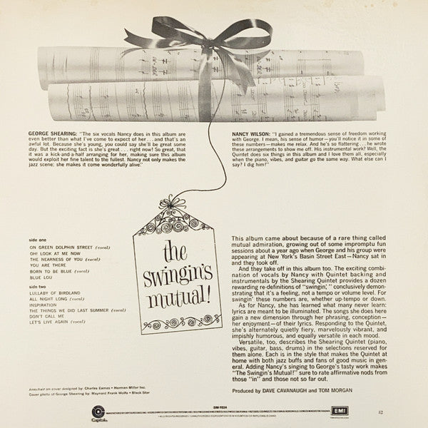 The George Shearing Quintet With Nancy Wilson : The Swingin's Mutual! (LP, Album, RE)