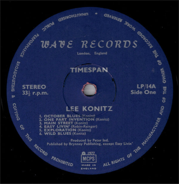 Lee Konitz : Timespan (LP)