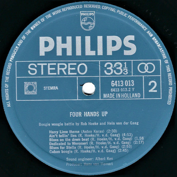 Rob Hoeke And Hein van der Gaag : Four Hands Up (LP, Album)