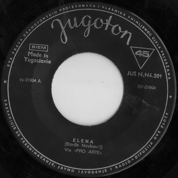 Pro Arte (2) : Elena / Sam Na Svijetu (7", Single)