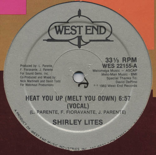 Shirley Lites : Heat You Up (Melt You Down) (12", Single)