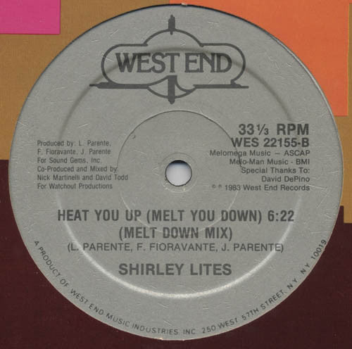 Shirley Lites : Heat You Up (Melt You Down) (12", Single)