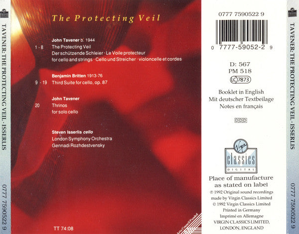 John Tavener - Steven Isserlis, London Symphony Orchestra, Gennadi Rozhdestvensky : The Protecting Veil (CD)