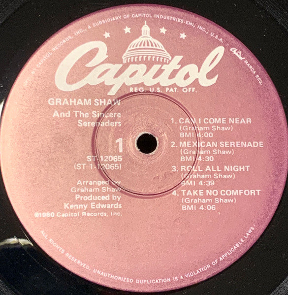 Graham Shaw And The Sincere Serenaders : Graham Shaw And The Sincere Serenaders (LP, Album)