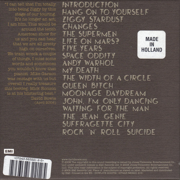 David Bowie : Live Santa Monica '72 (Box, Ltd, Num + CD, Album)