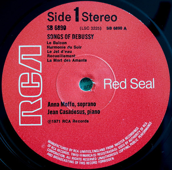 Anna Moffo, Jean Casadesus : Songs Of Debussy (LP, Album)