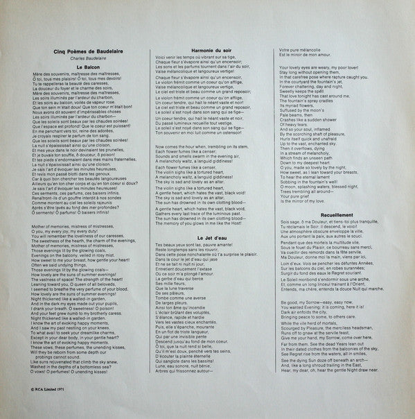 Anna Moffo, Jean Casadesus : Songs Of Debussy (LP, Album)