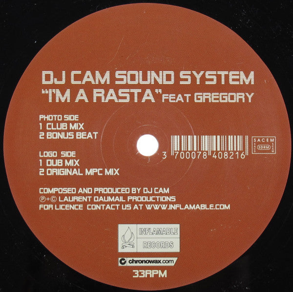 DJ Cam Feat DJ Gregory : I'm A Rasta (12")