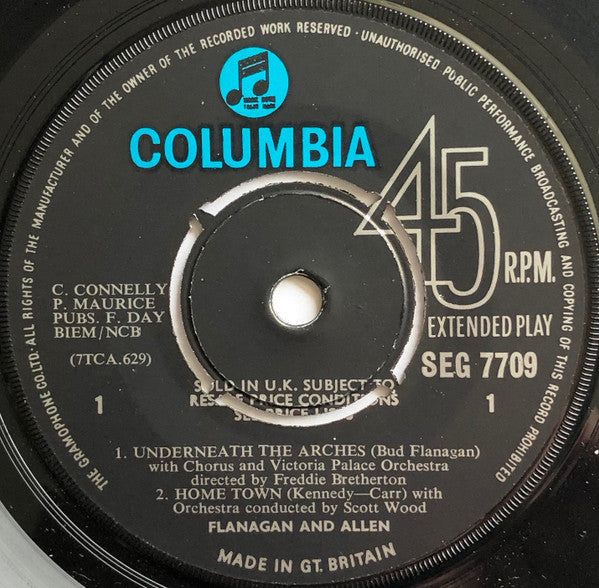 Flanagan And Allen : Together Again (7", EP, RP)