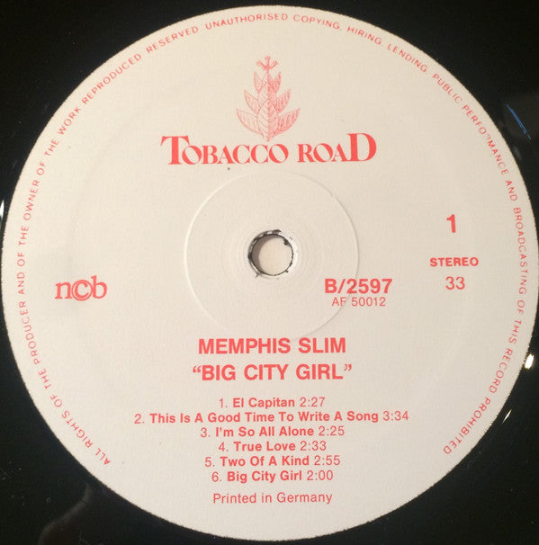 Memphis Slim : Big City Girl (LP, Album, RE)