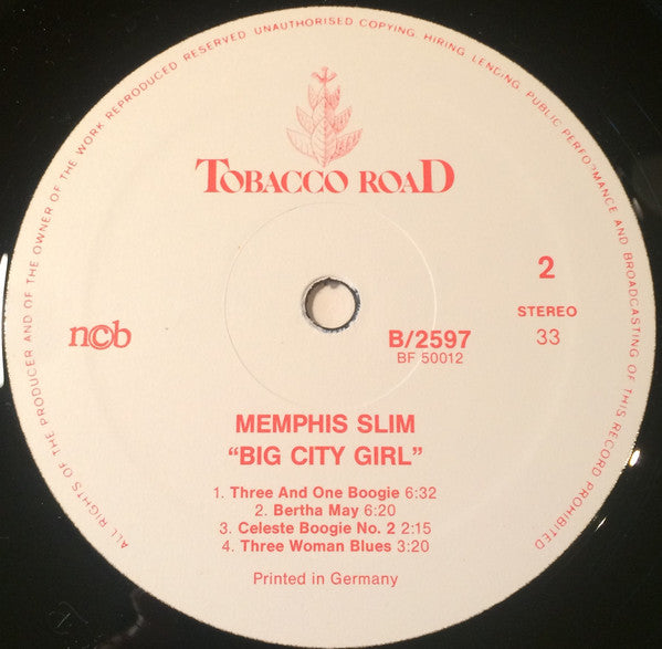Memphis Slim : Big City Girl (LP, Album, RE)