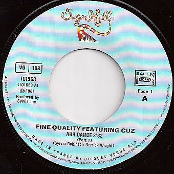 Fine Quality Featuring  Cuz (11) : Ahh Dance (Part I & II) (7", Single)
