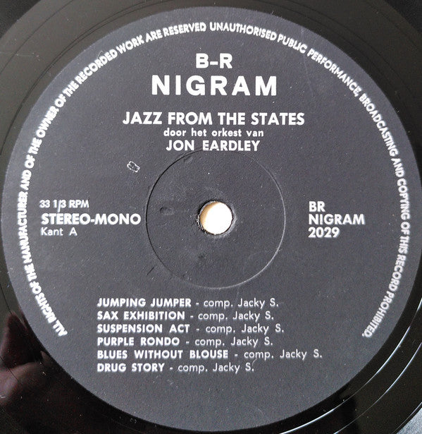 Jon Eardley : Jazz From The States (LP, Album, Bla)