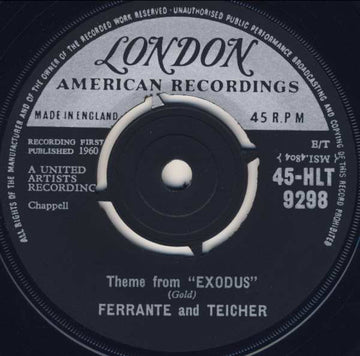 Ferrante & Teicher : Theme From "Exodus" / Twilight (7", Single)