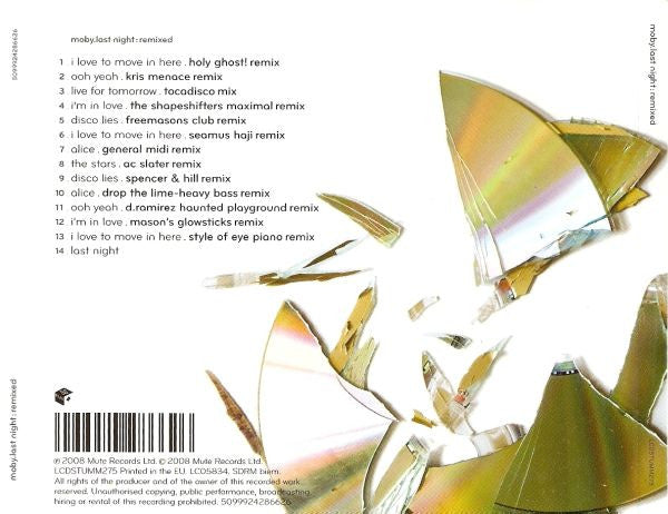 Moby : Last Night : Remixed (CD, Mixed)