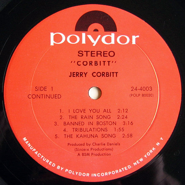 Jerry Corbitt : Corbitt (LP, Album, San)
