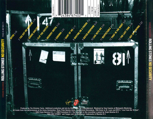 The Rolling Stones : No Security (Live - From The Bridges To Babylon Tour) (CD, Album)