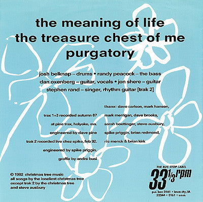 The Loneliest Christmas Tree : The Meaning Of Life (7")