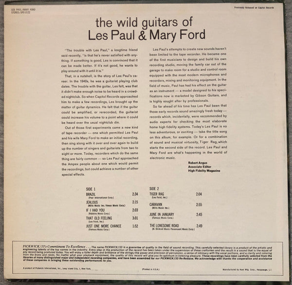 Les Paul & Mary Ford : Brazil (The Wild Guitars Of Les Paul & Mary Ford) (LP, Comp)