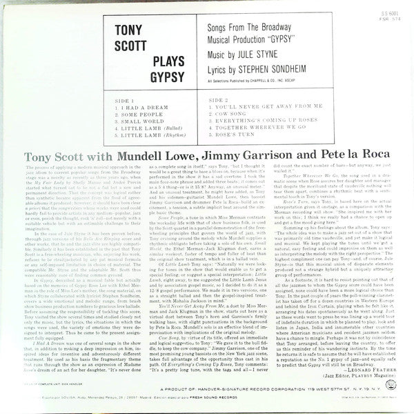 Tony Scott (2) : Gypsy (LP, RE)