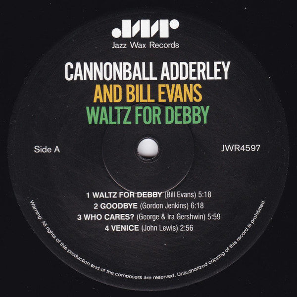 Cannonball Adderley, Bill Evans : Waltz for Debby (LP, Album, RE)