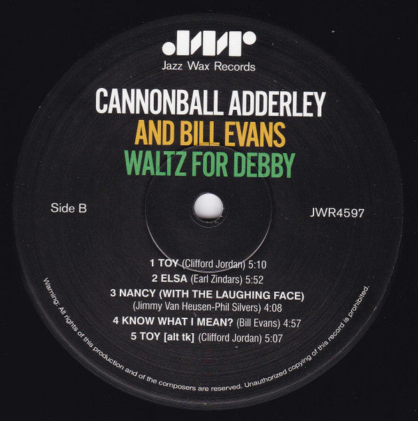 Cannonball Adderley, Bill Evans : Waltz for Debby (LP, Album, RE)