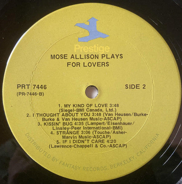 Mose Allison : Plays For Lovers (LP, Comp, RE, RM)