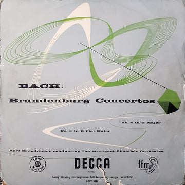 Bach* - Karl Münchinger Conducting The Stuttgart Chamber Orchestra* : Brandenburg Concertos No. 4 In G Major / No. 6 In B Flat Major (LP, Album, Mono, Ora)