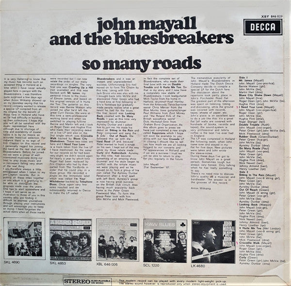 John Mayall & The Bluesbreakers : So Many Roads (LP, Comp, Fli)