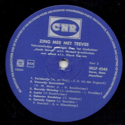 Kinderkoor Jacob Hamel : Zing Mee Met Teevee (LP, Album)