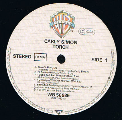 Carly Simon : Torch (LP, Album)