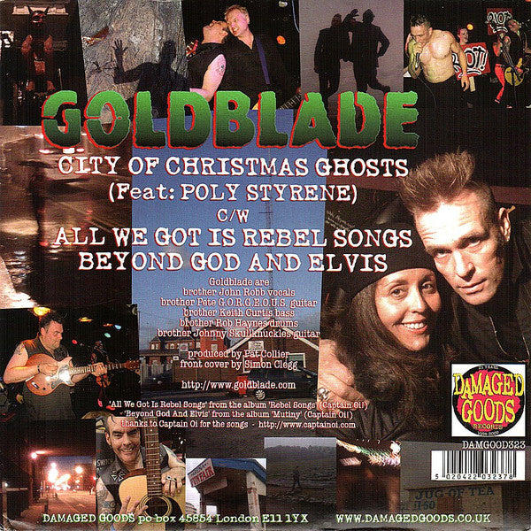 Goldblade* Featuring Poly Styrene : City Of Christmas Ghosts (7", Single, Ltd, Gre)