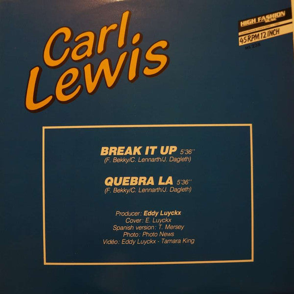 Carl Lewis : Break It Up (12", Maxi)