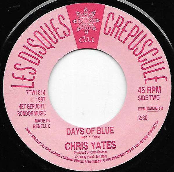Chris Yates (2) : Parody Of Me (7", Single)