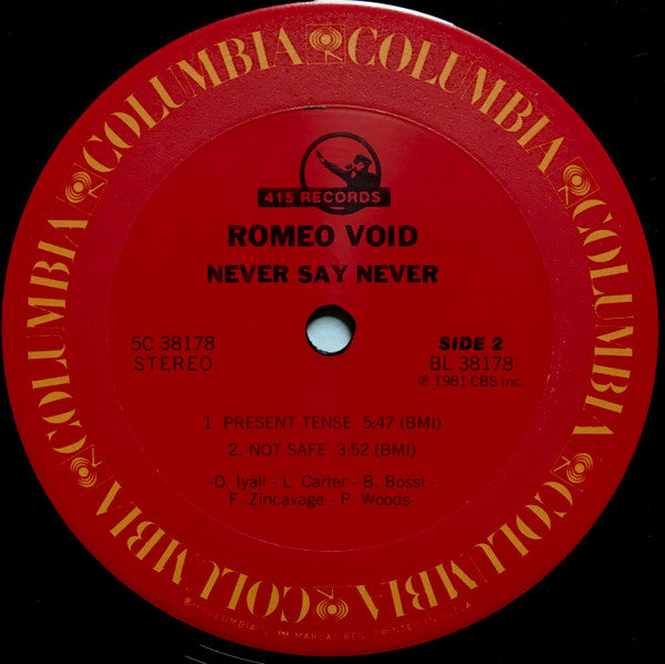 Romeo Void : Never Say Never (12")