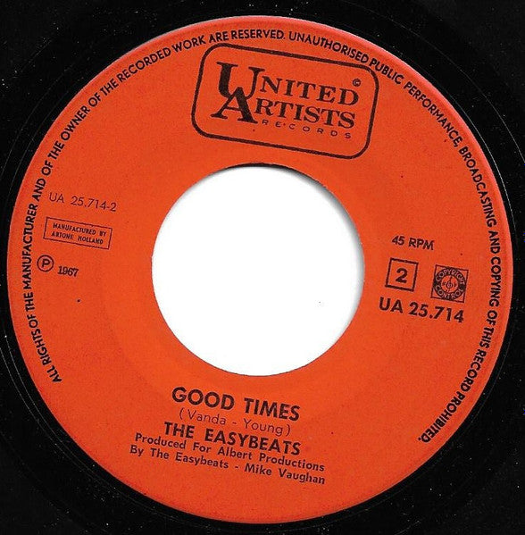 The Easybeats : The Music Goes Round My Head (7", Single)