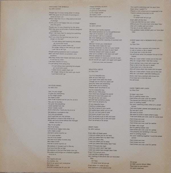 John Lennon & Yoko Ono : Double Fantasy (LP, Album)