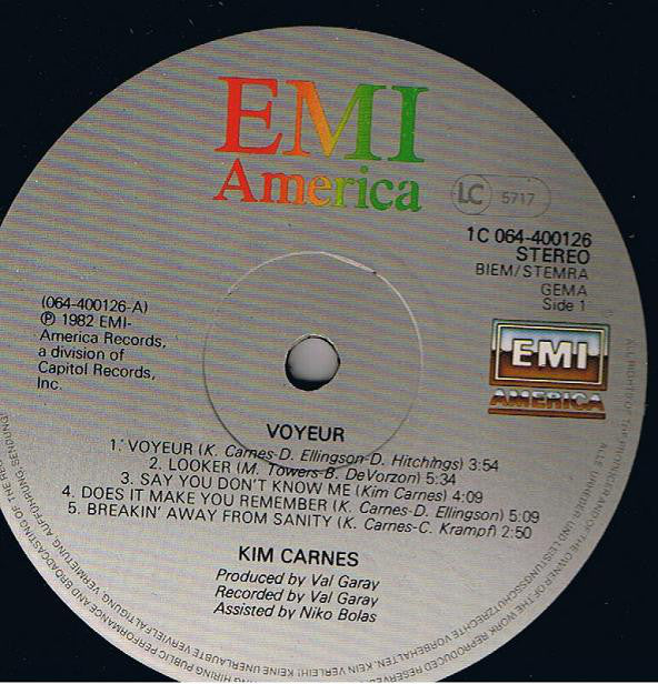 Kim Carnes : Voyeur (LP, Album)