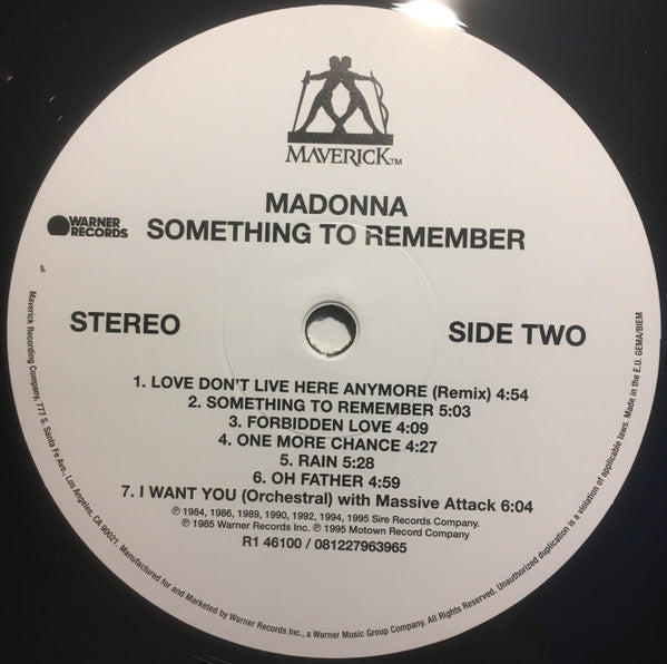 Madonna : Something To Remember (LP, Album, Comp, RE, 180)