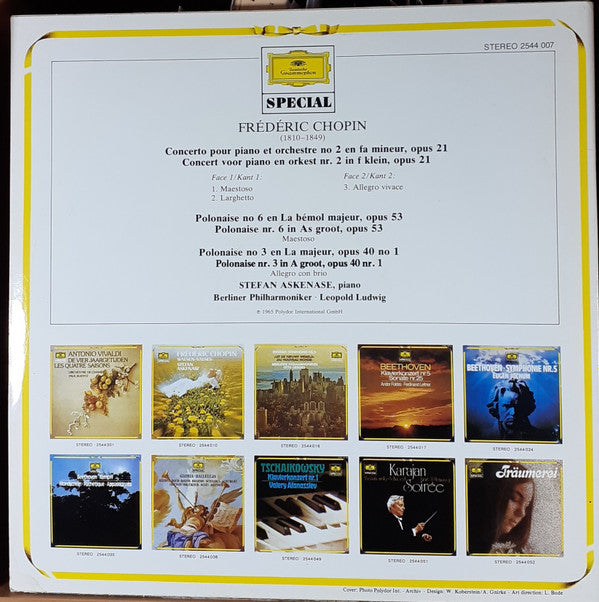 Frédéric Chopin — Berliner Philharmoniker, Leopold Ludwig, Stefan Askenase : Klavierkonzert Nr. 2 / Polonaises (LP, RE)