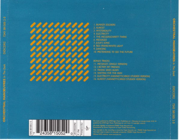 Orchestral Manoeuvres In The Dark : Orchestral Manoeuvres In The Dark (CD, Album, RE, RM, RP, Med)