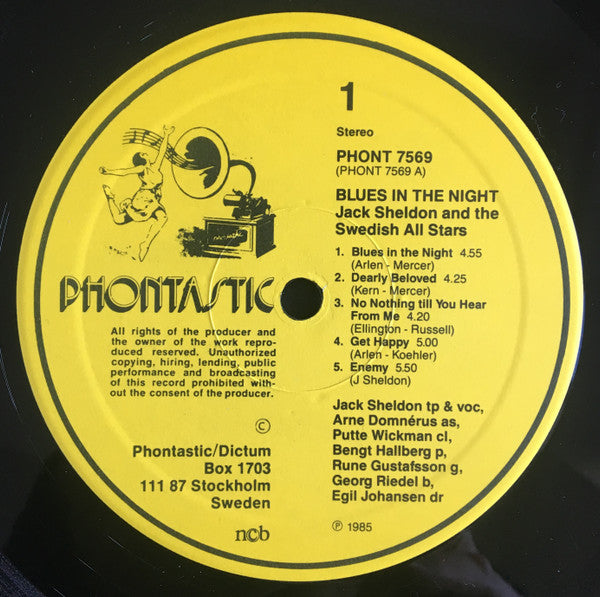 Jack Sheldon And The Swedish All Stars : Blues In The Night (Jack Sheldon And The Swedish All Stars In L. A.) (LP)