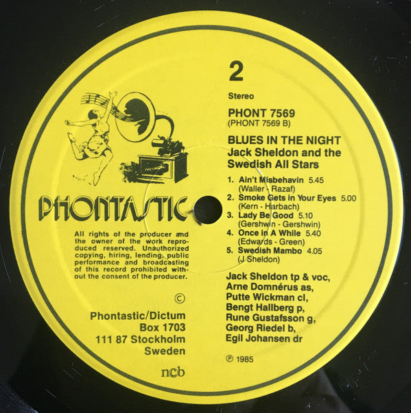 Jack Sheldon And The Swedish All Stars : Blues In The Night (Jack Sheldon And The Swedish All Stars In L. A.) (LP)