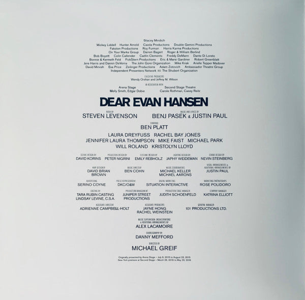 Benj Pasek, Justin Paul (5) : Dear Evan Hansen: Original Broadway Cast Recording (2xLP, Album)