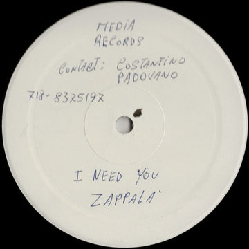 Francesco Zappalà : I Need You (12", Promo, W/Lbl, Han)