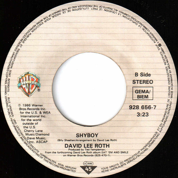 David Lee Roth : Yankee Rose (7", Single)