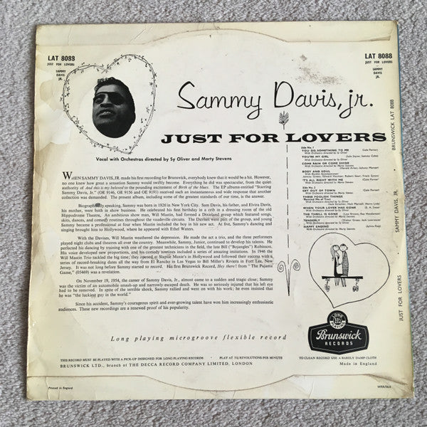 Sammy Davis Jr. : Just For Lovers (LP, Mono)