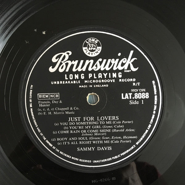 Sammy Davis Jr. : Just For Lovers (LP, Mono)