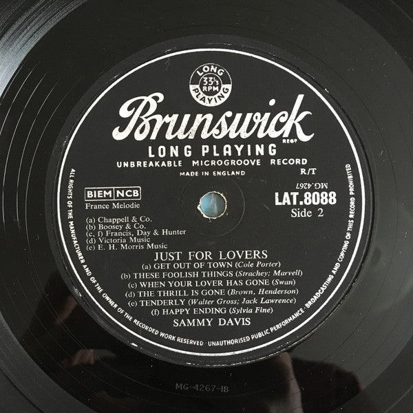 Sammy Davis Jr. : Just For Lovers (LP, Mono)