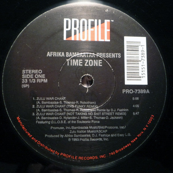 Time Zone : Zulu War Chant (12", Spe)